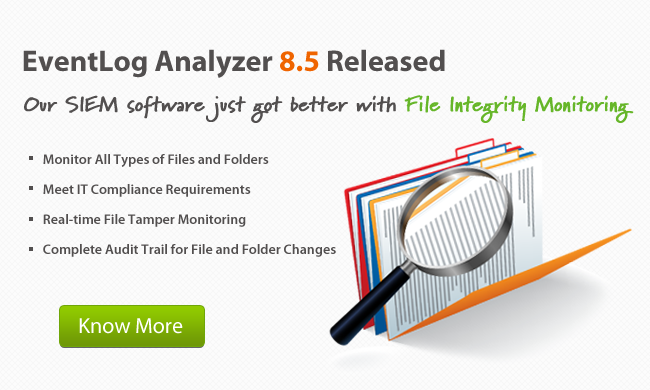 EventLog Analyzer 8.5 Released